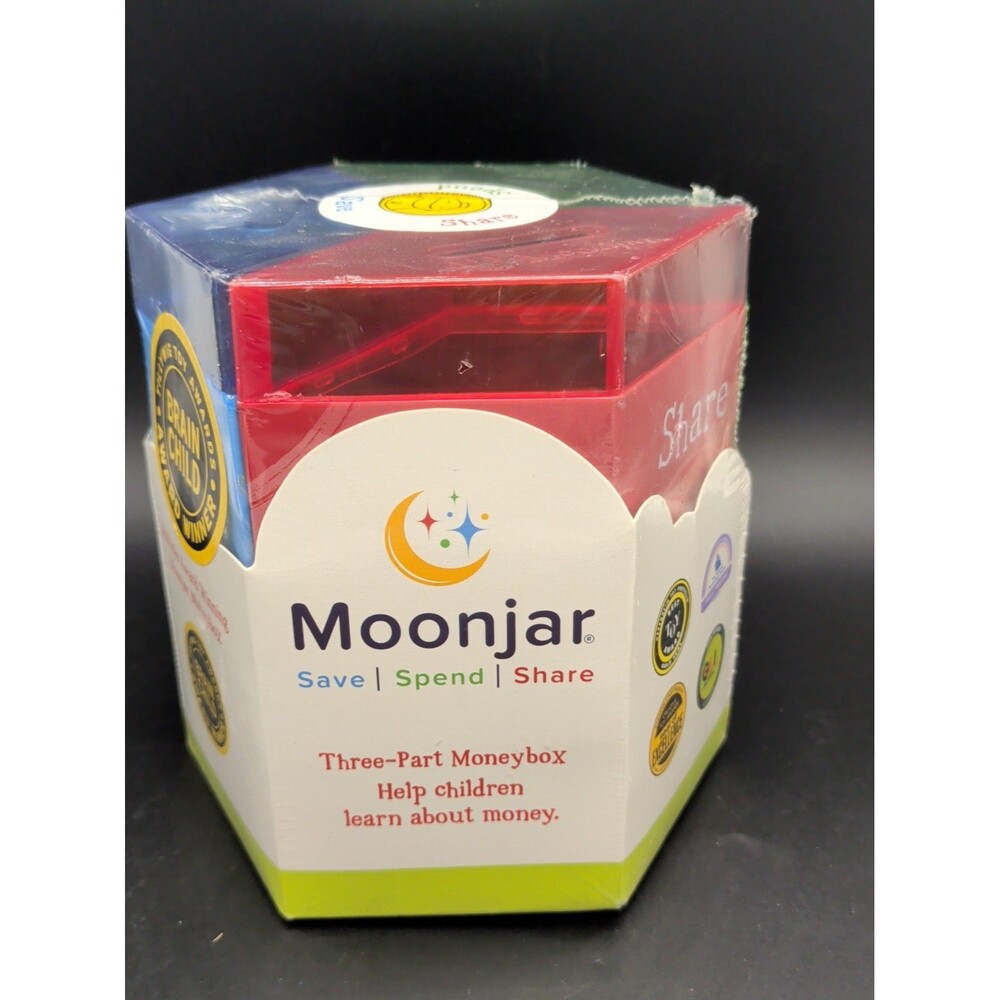 Moonjar SAVE SPEND SHARE Educational Toy Bank with Passbook - NEW!